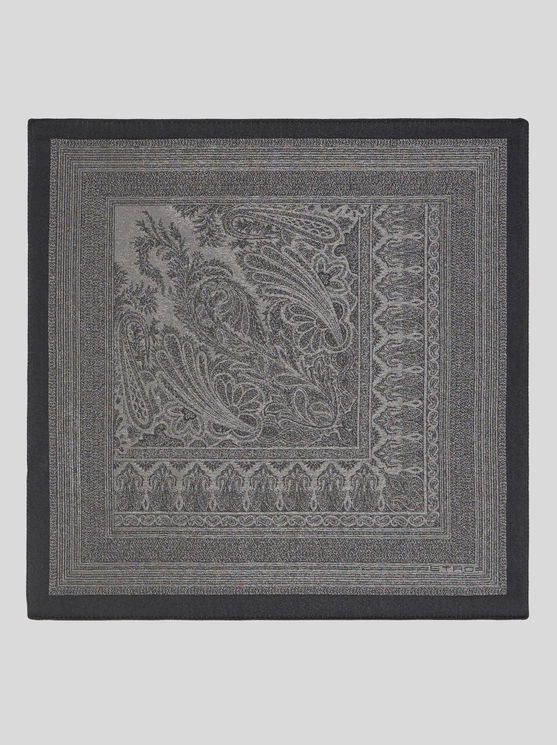 Shop Etro Paisley Pocket Square In Grey