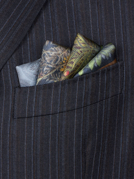 Shop Etro Printed Silk Pocket Square In Multicolour