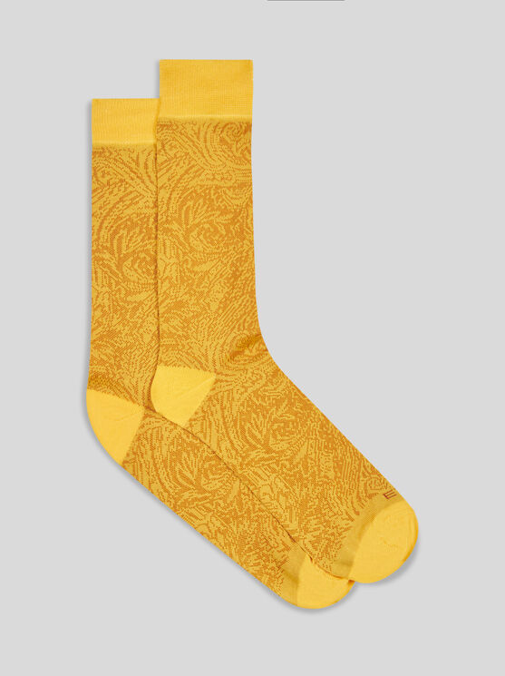 Etro Yellow Paisley-jacquard Socks In Yellow