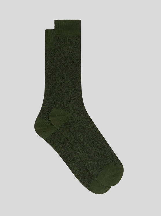 Shop Etro Paisley Jacquard Socks In Dark Green