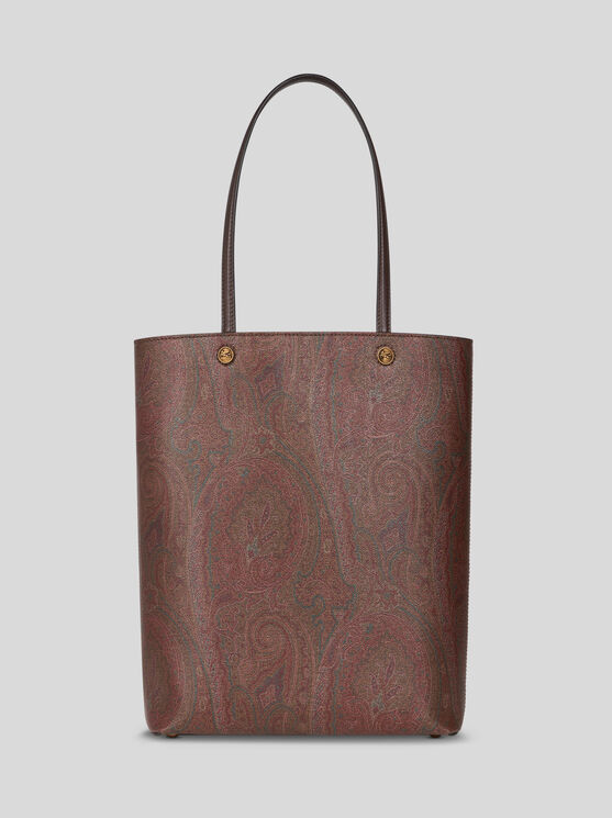 Shop Etro Paisley Tote Bag With Clutch In Brown