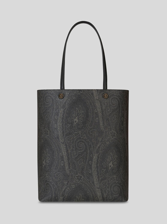 Etro Clutch Embellished Paisley Tote Bag In Black
