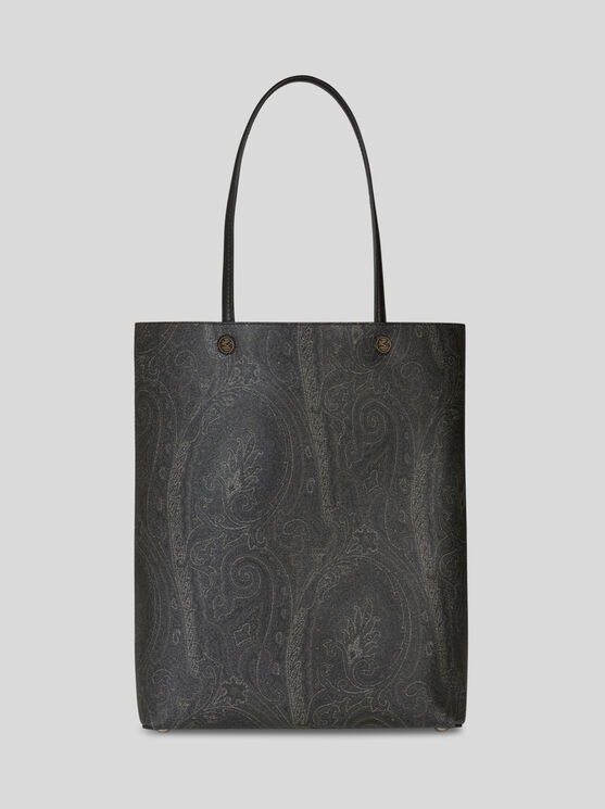 Etro Clutch Embellished Paisley Tote Bag In Black