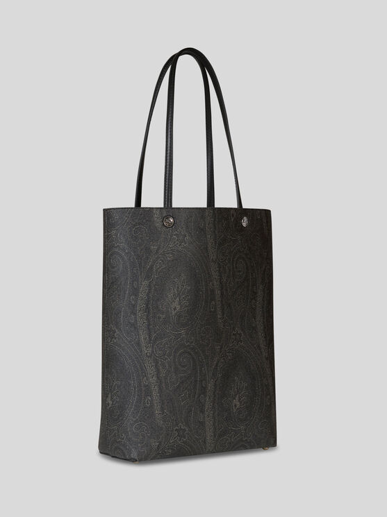 Etro Clutch Embellished Paisley Tote Bag In Black