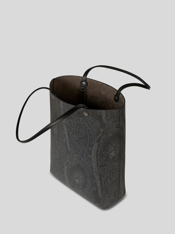Etro Clutch Embellished Paisley Tote Bag In Black