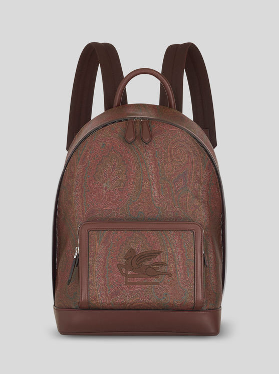 Shop Etro Paisley Backpack With Pegaso Detail In White