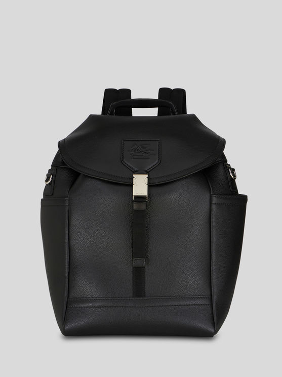 Shop Etro Medium Leather Backpack In Black