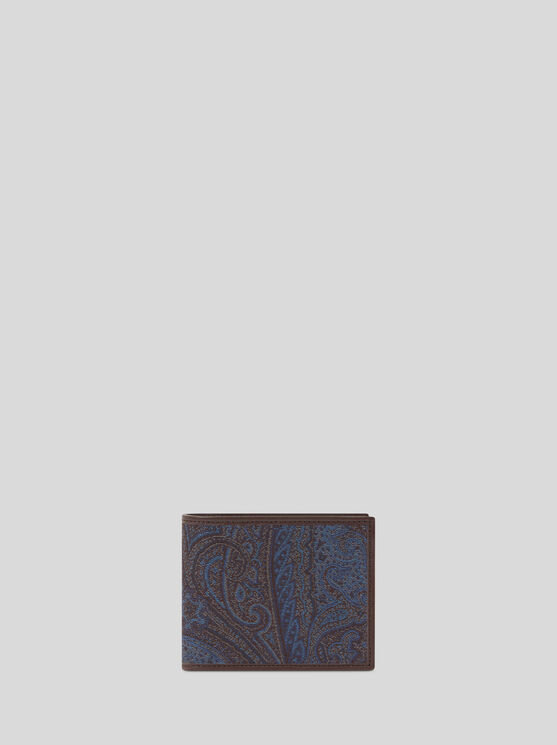 Etro Essential Jacquard Wallet, Man, Blue