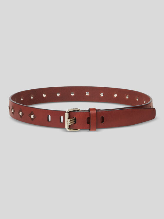 Etro , Leather Belt With Studs, Man, Size 105