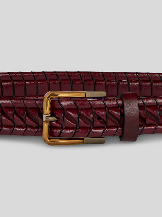 Shop Etro Woven Leather Belt In Brown