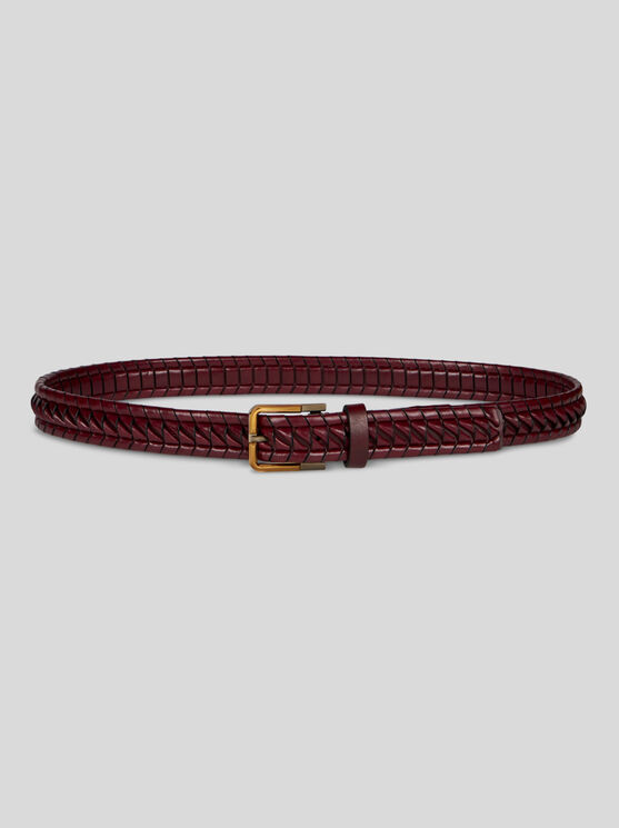 Shop Etro Woven Leather Belt In Brown