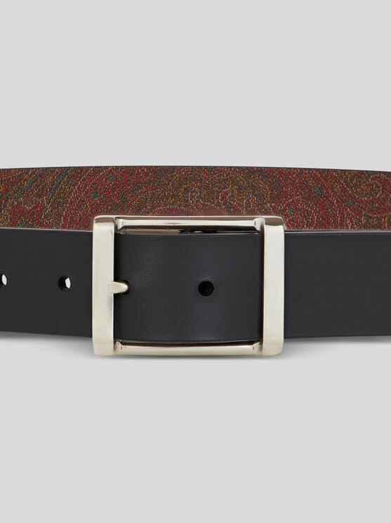 Shop Etro Reversible Belt In Brown