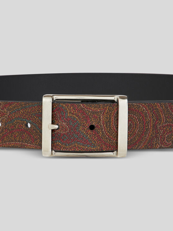 Shop Etro Reversible Belt In Brown