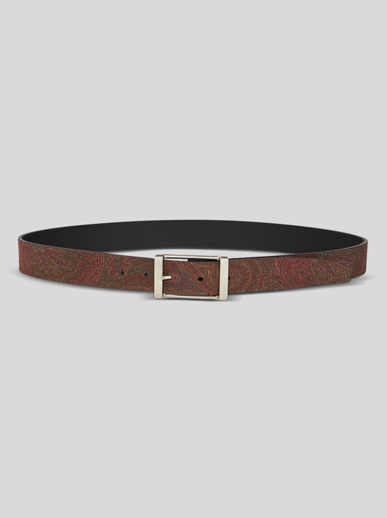 Shop Etro Reversible Belt In Brown