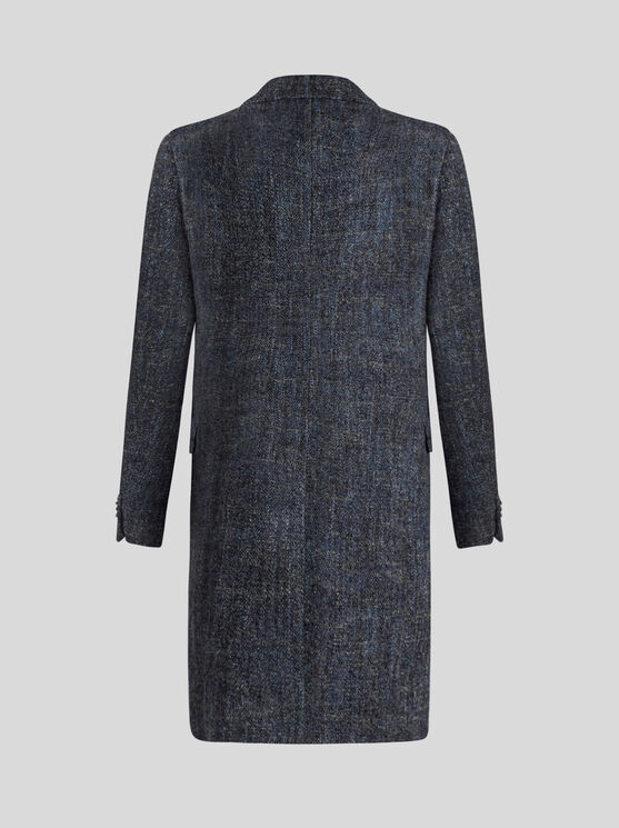 Shop Etro Wool-blend Coat In Navy Blue