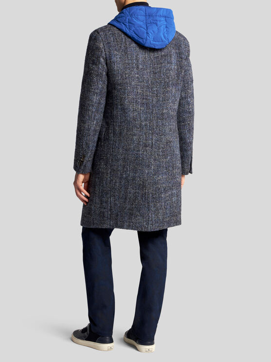 Shop Etro Wool-blend Coat In Navy Blue