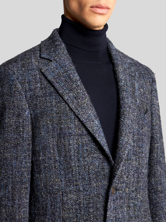 Shop Etro Wool-blend Coat In Navy Blue