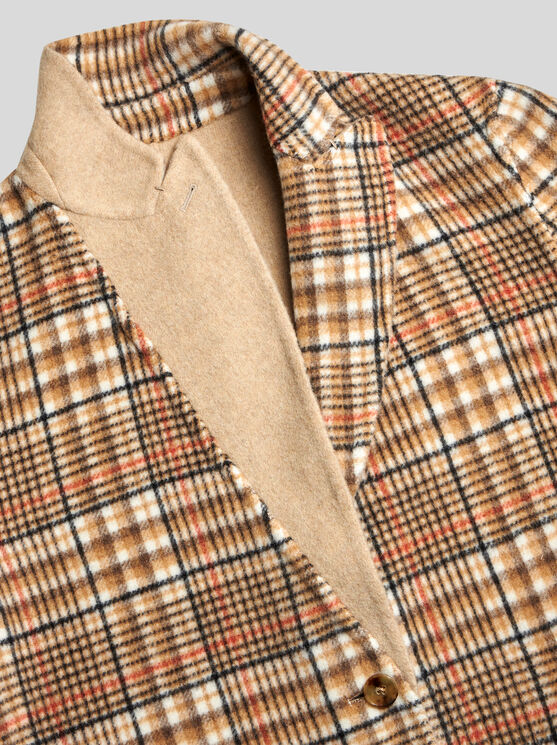 Shop Etro Reversible Wool Coat In Beige