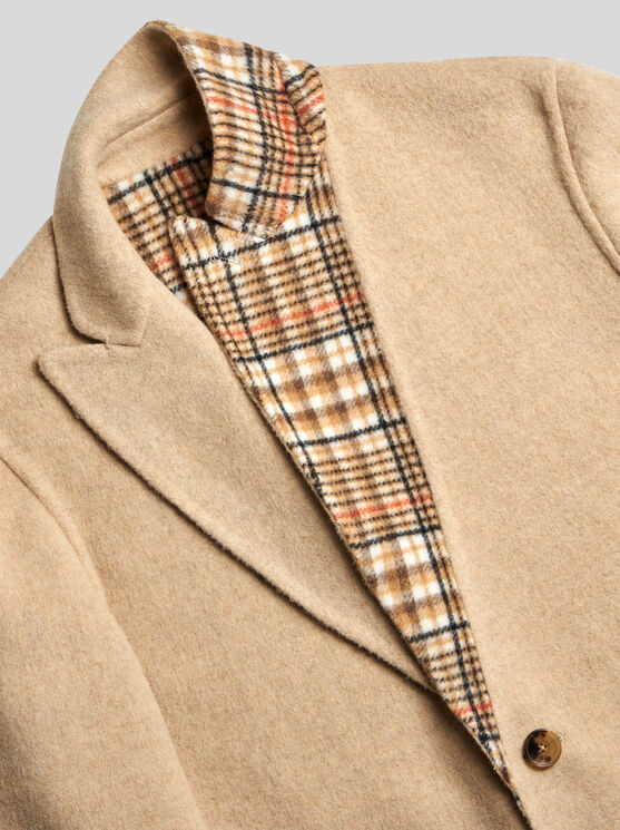 Shop Etro Reversible Wool Coat In Beige