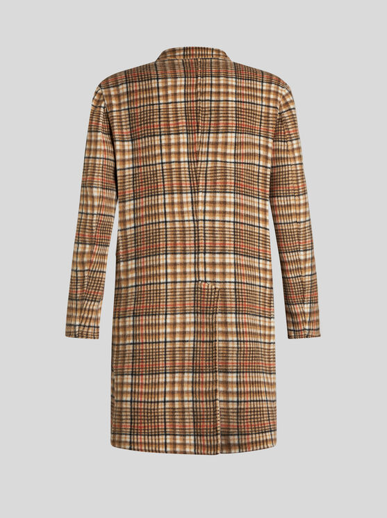 Shop Etro Reversible Wool Coat In Beige