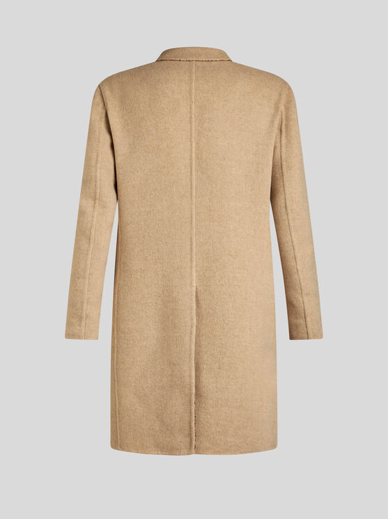 Shop Etro Reversible Wool Coat In Beige