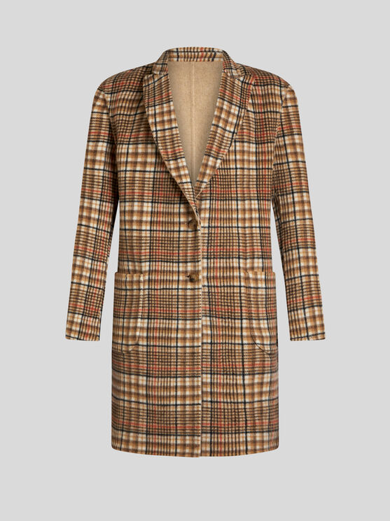 Shop Etro Reversible Wool Coat In Beige