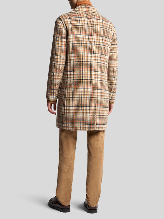 Shop Etro Reversible Wool Coat In Beige