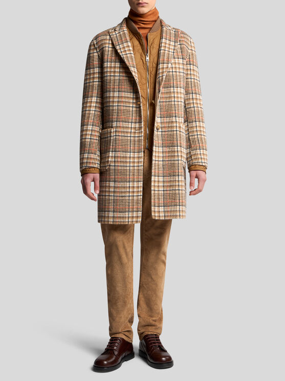 Shop Etro Reversible Wool Coat In Beige