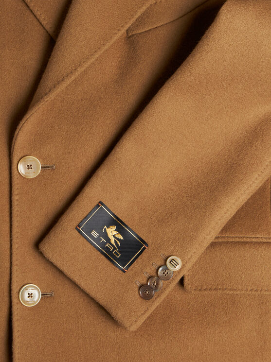 Shop Etro Double-breasted Cashmere Coat In Light Brown