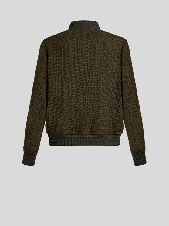 Shop Etro Wool Bomber Jacket In Grau