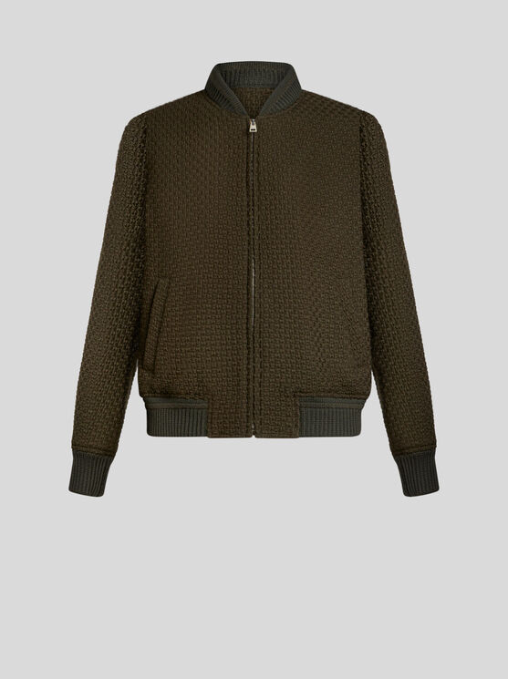 Shop Etro Wool Bomber Jacket In Grau