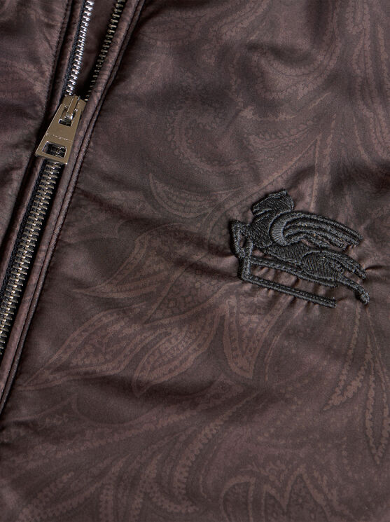 Etro , Paisley Bomber Jacket With Logo, Man, Black, Size M In Black