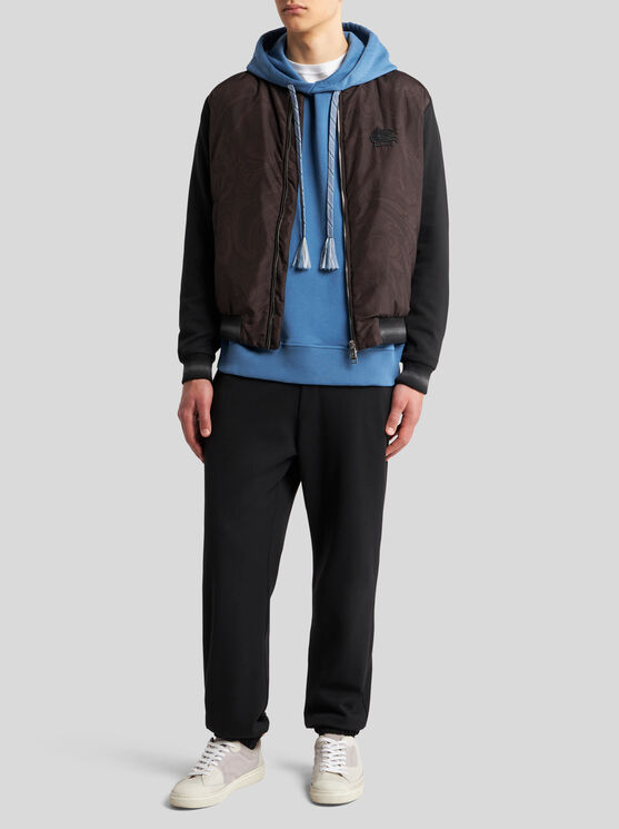 Etro , Paisley Bomber Jacket With Logo, Man, Black, Size M In Black