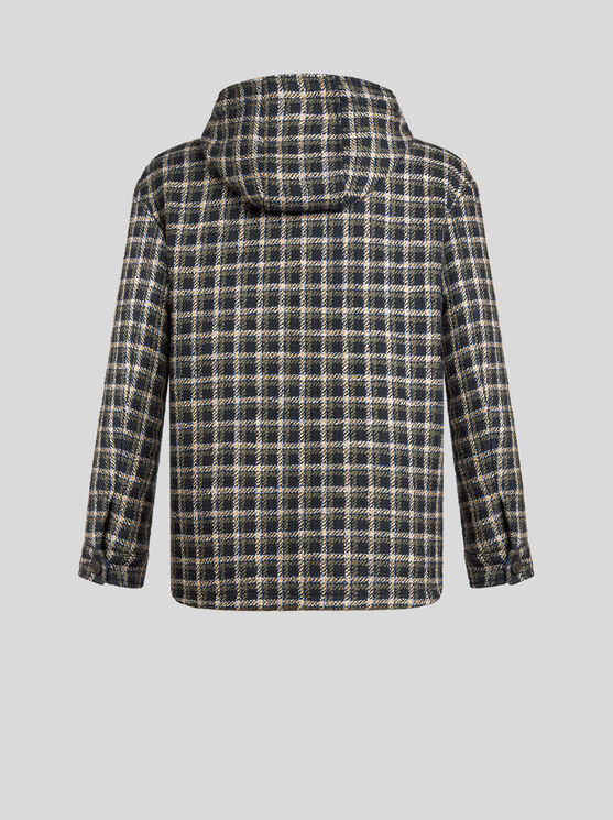 Shop Etro Jacquard Overshirt In Navyblau