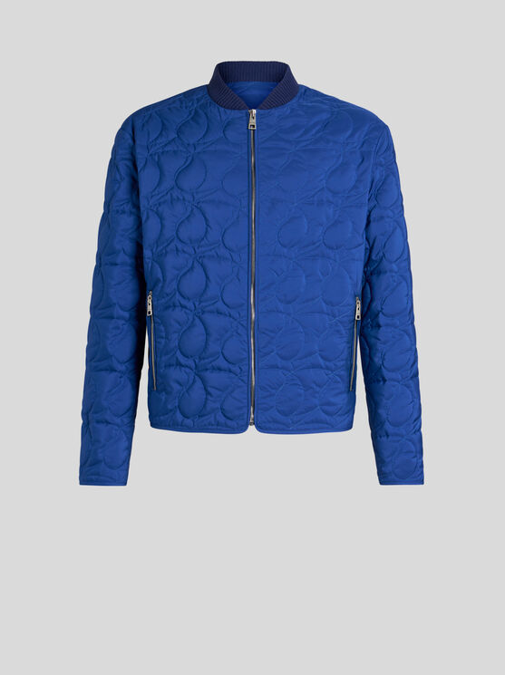 Shop Etro Quilted Paisley Bomber Jacket In Electric Blue