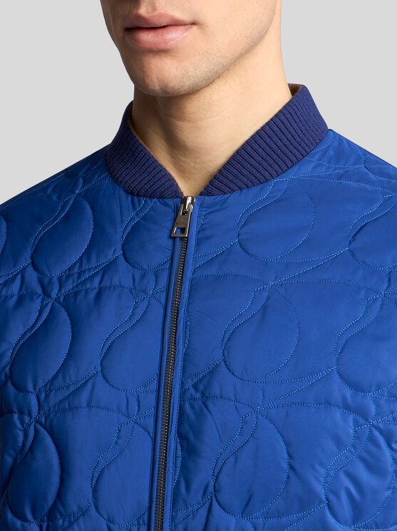 Shop Etro Quilted Paisley Bomber Jacket In Electric Blue