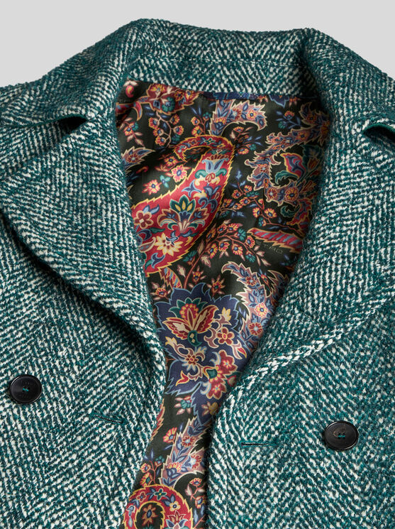 Shop Etro Wool- And Alpaca Wool-blend Pea Coat In Grün