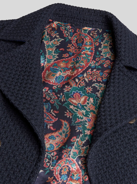 Shop Etro Wool Pea Coat In Navyblau