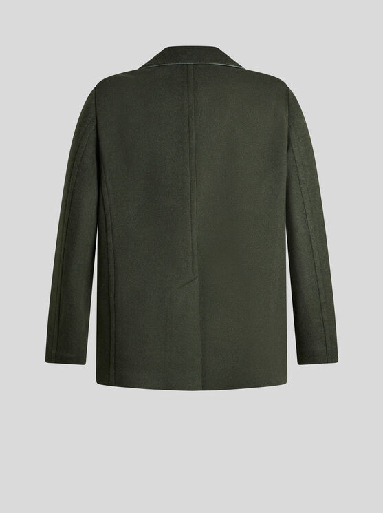 Shop Etro , Wool And Cashmere Peacoat, Man, Dark Green, Size Xxl