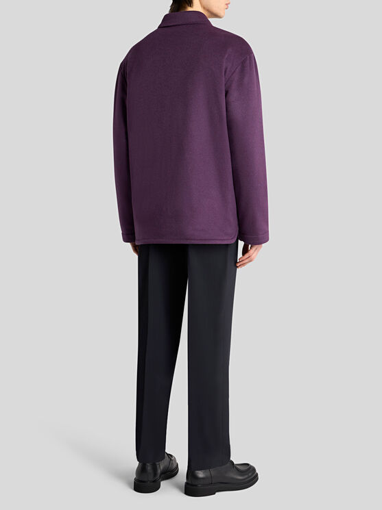 Etro Cashmere Patch-pocket Overshirt In Purple