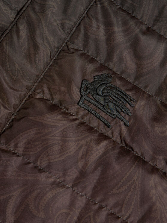 Shop Etro Down Jacket With Paisley Print In Black