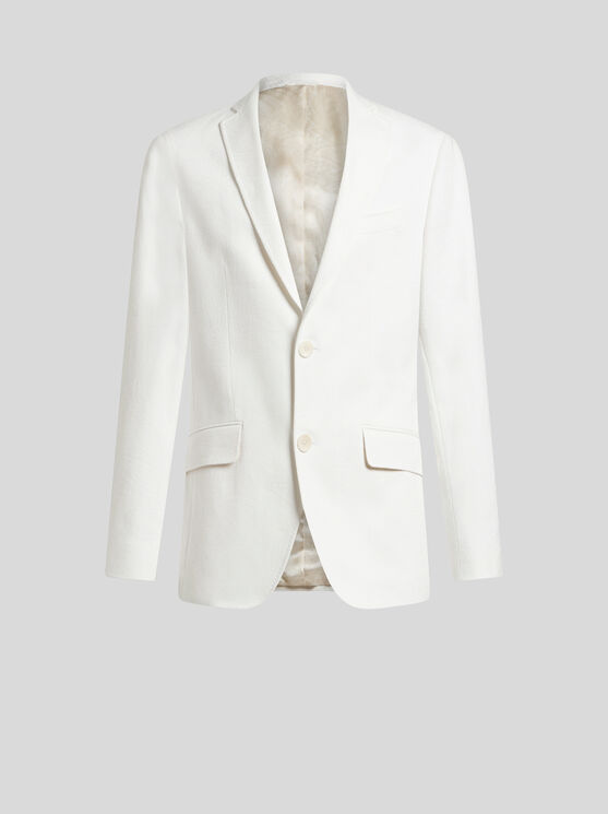 Etro Cotton Jacquard Blazer In Weiss
