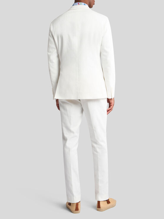 Etro Cotton Jacquard Blazer In Weiss