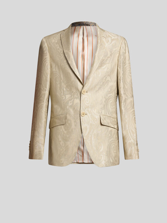 Etro Paisley-jacquard Blazer In Beige