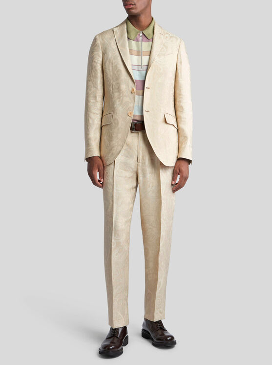 Etro Paisley-jacquard Blazer In Beige