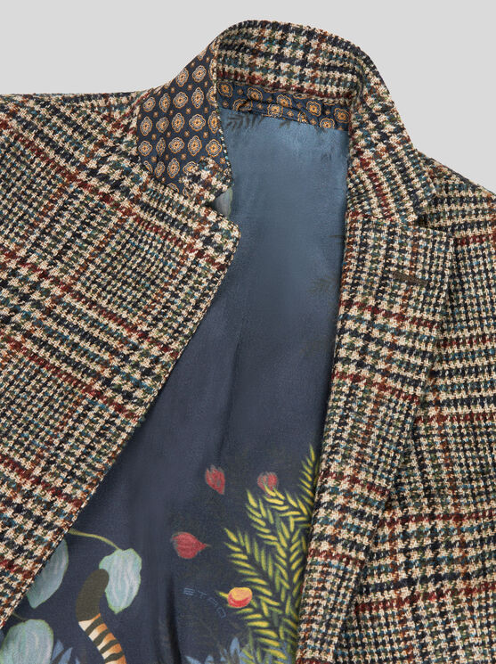 Shop Etro Wool And Alpaca Wool Blazer In Grey