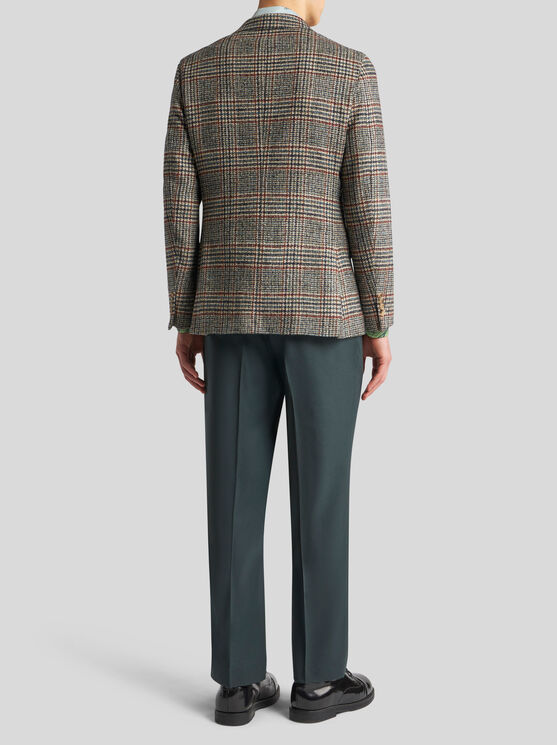 Shop Etro Wool And Alpaca Wool Blazer In Grey