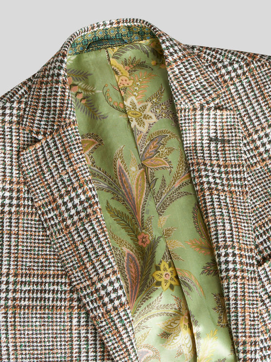 ETRO CHECK LINEN- AND COTTON-BLEND BLAZER