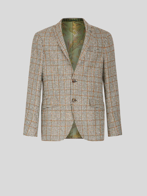 ETRO CHECK LINEN- AND COTTON-BLEND BLAZER