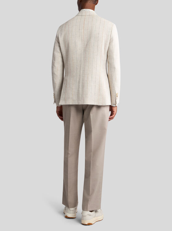 Etro Micro-striped Blazer In Beige
